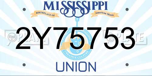 2Y75753 Mississippi License Plate