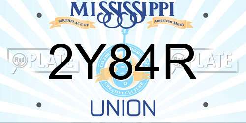 2Y84R Mississippi License Plate