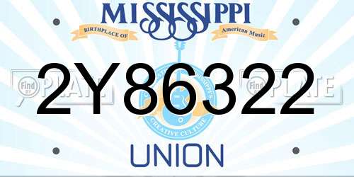 2Y86322 Mississippi License Plate