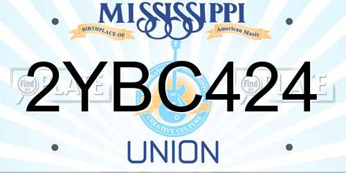 2YBC424 Mississippi License Plate