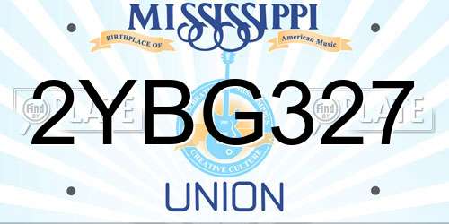 2YBG327 Mississippi License Plate