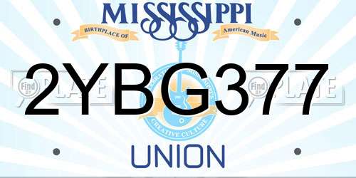 2YBG377 Mississippi License Plate