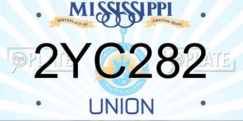 2YC282 Mississippi License Plate