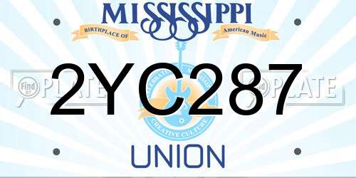 2YC287 Mississippi License Plate