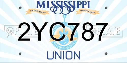 2YC787 Mississippi License Plate