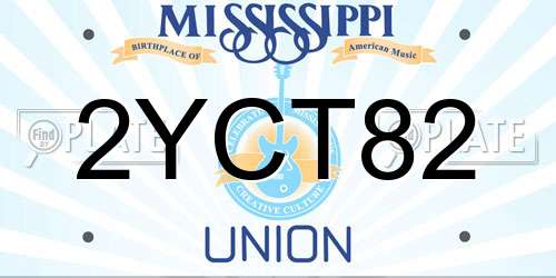 2YCT82 Mississippi License Plate