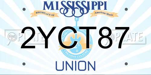2YCT87 Mississippi License Plate