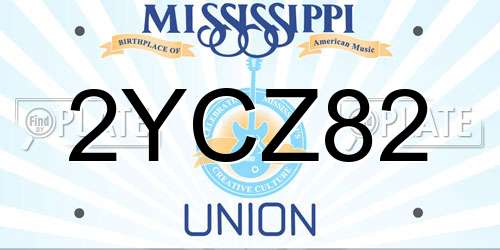 2YCZ82 Mississippi License Plate