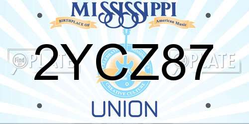 2YCZ87 Mississippi License Plate
