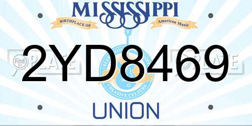 2YD8469 Mississippi License Plate