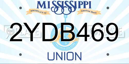 2YDB469 Mississippi License Plate