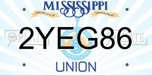 2YEG86 Mississippi License Plate