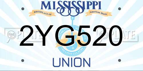 2YG520 Mississippi License Plate