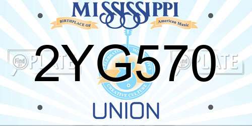 2YG570 Mississippi License Plate