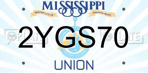 2YGS70 Mississippi License Plate