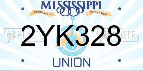 2YK328 Mississippi License Plate