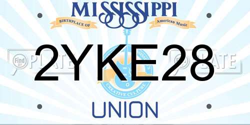 2YKE28 Mississippi License Plate