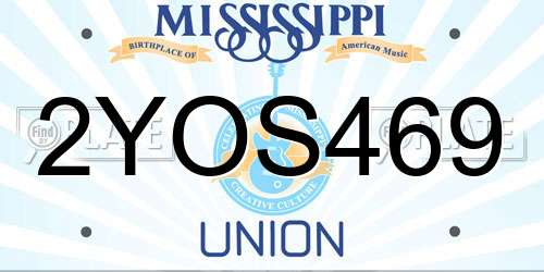 2YOS469 Mississippi License Plate