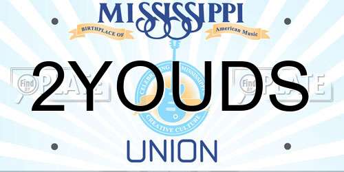 2YOUDS Mississippi License Plate