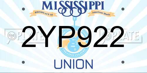 2YP922 Mississippi License Plate