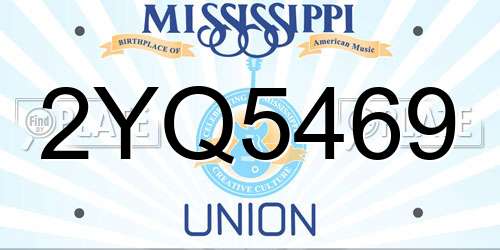 2YQ5469 Mississippi License Plate