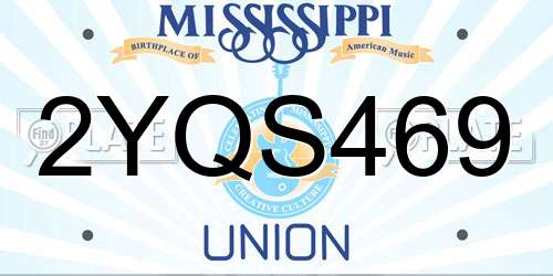 2YQS469 Mississippi License Plate