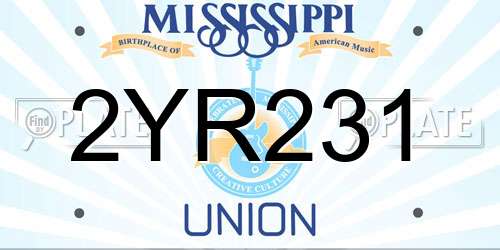 2YR231 Mississippi License Plate