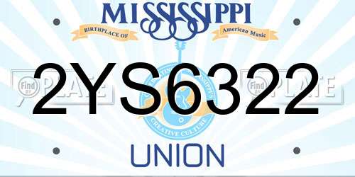 2YS6322 Mississippi License Plate