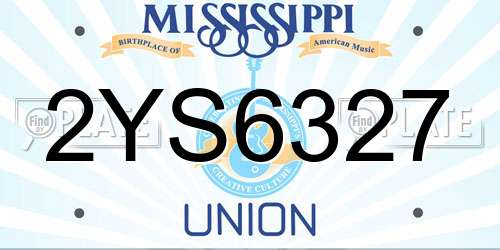 2YS6327 Mississippi License Plate