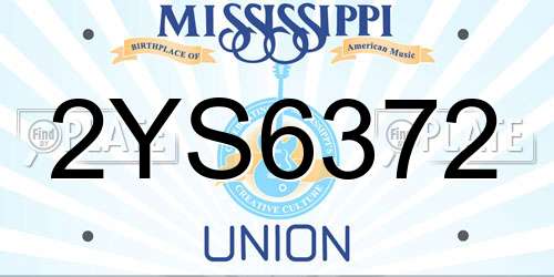 2YS6372 Mississippi License Plate