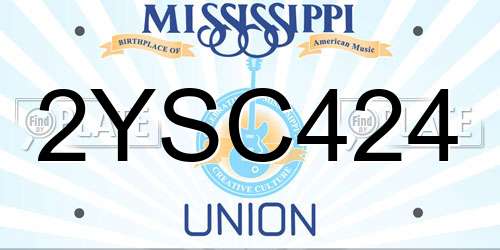 2YSC424 Mississippi License Plate