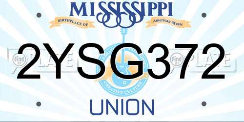 2YSG372 Mississippi License Plate