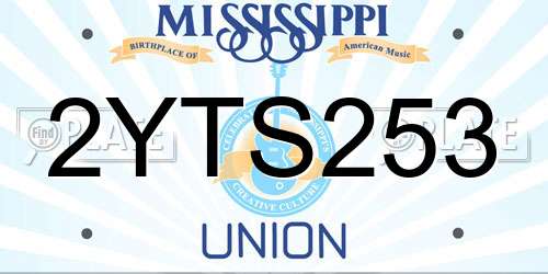 2YTS253 Mississippi License Plate