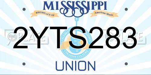 2YTS283 Mississippi License Plate