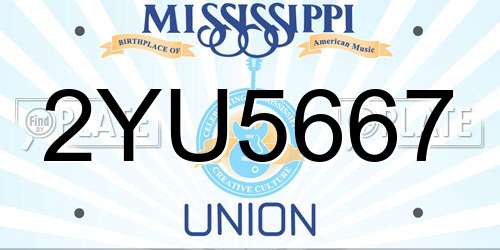 2YU5667 Mississippi License Plate
