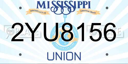 2YU8156 Mississippi License Plate