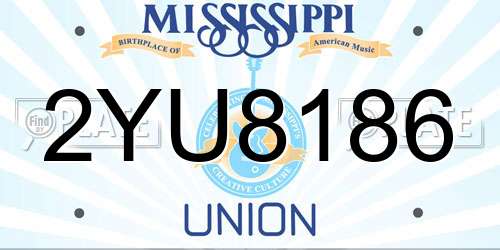 2YU8186 Mississippi License Plate