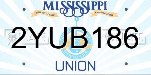 2YUB186 Mississippi License Plate