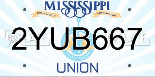 2YUB667 Mississippi License Plate