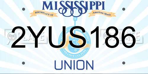 2YUS186 Mississippi License Plate