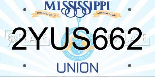 2YUS662 Mississippi License Plate
