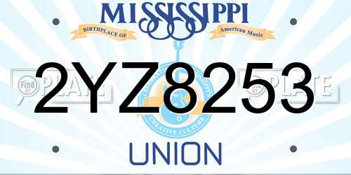 2YZ8253 Mississippi License Plate