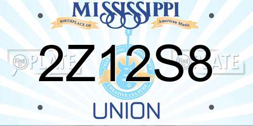 2Z12S8 Mississippi License Plate