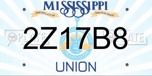 2Z17B8 Mississippi License Plate