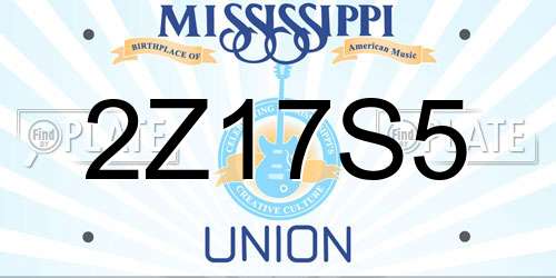 2Z17S5 Mississippi License Plate