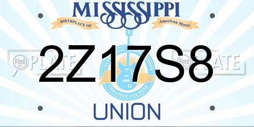 2Z17S8 Mississippi License Plate