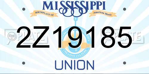 2Z19185 Mississippi License Plate