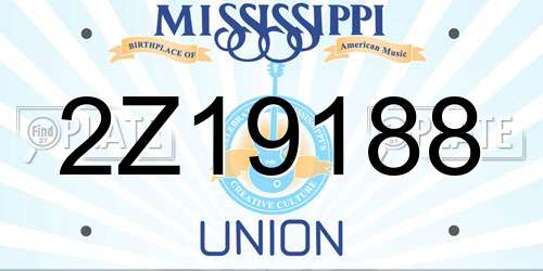 2Z19188 Mississippi License Plate