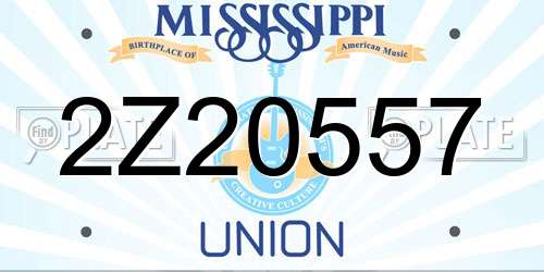 2Z20557 Mississippi License Plate