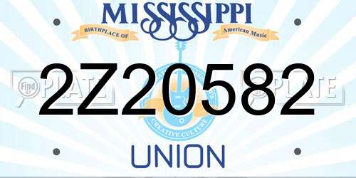 2Z20582 Mississippi License Plate